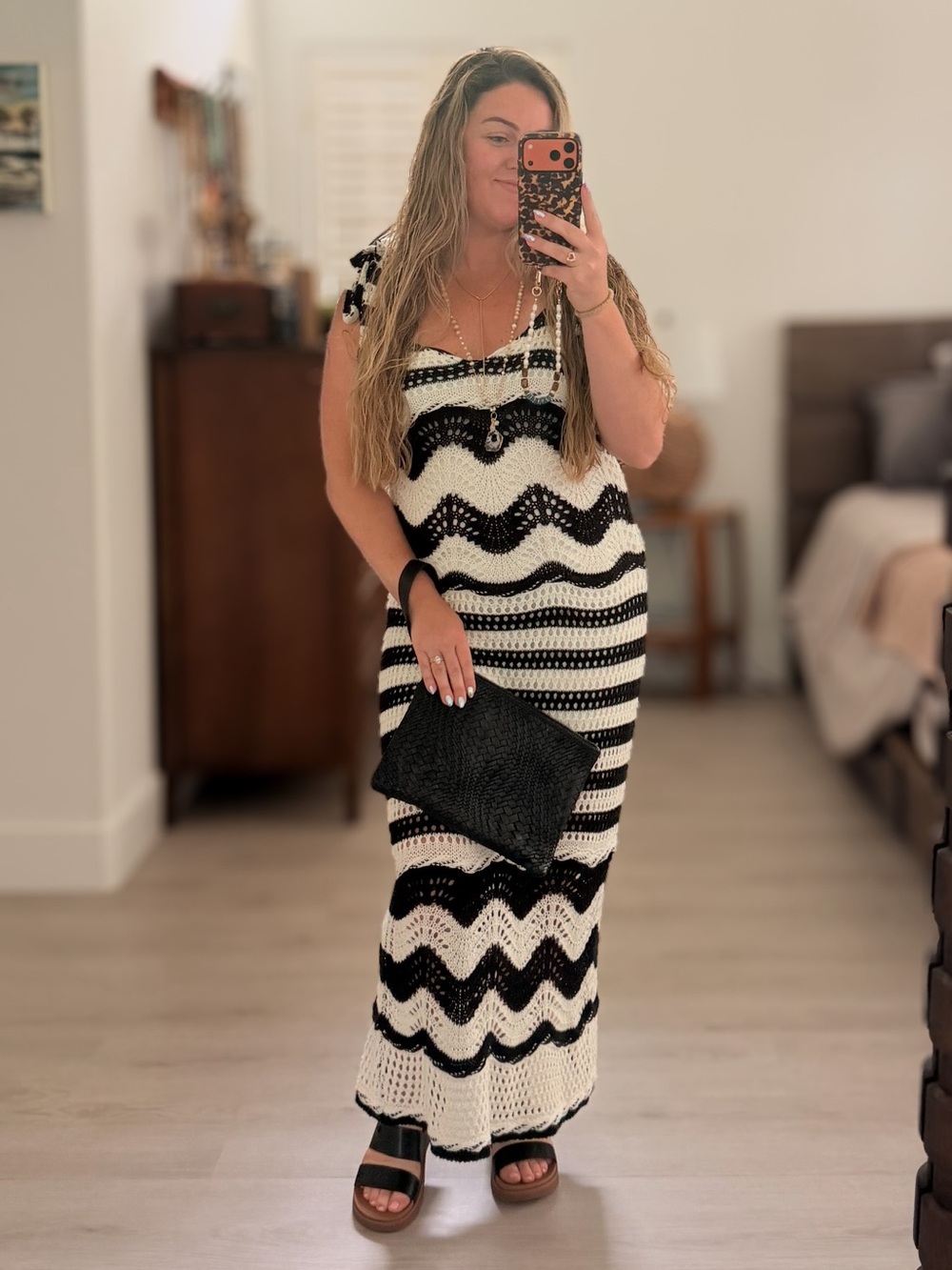 Saltwater Luxe black and white knit dress